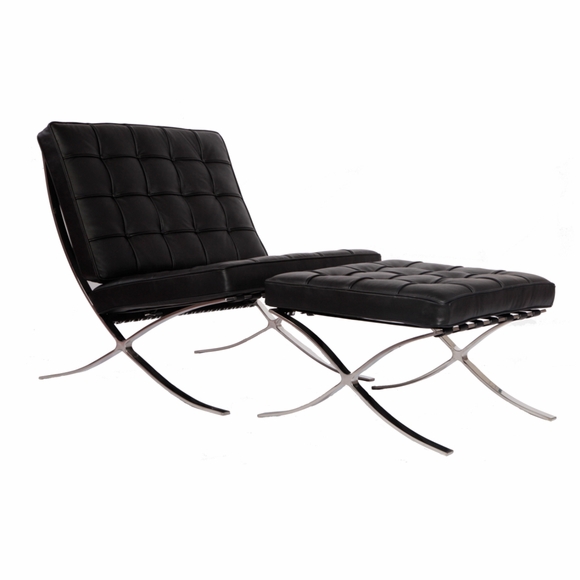 Pavilion Exposition Chair & Ottoman Black