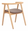 Peker Dining Chair Set of 2 in Brown & Natural