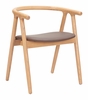 Peker Dining Chair Set of 2 in Brown & Natural
