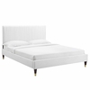 Peyton Performance Velvet Full Platform Bed in White