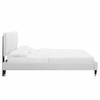 Peyton Performance Velvet Full Platform Bed in White