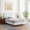 Peyton Performance Velvet Full Platform Bed in White