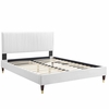 Peyton Performance Velvet Full Platform Bed in White
