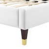 Peyton Performance Velvet Full Platform Bed in White