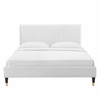 Peyton Performance Velvet Full Platform Bed in White