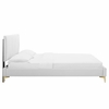 Peyton Performance Velvet Queen Platform Bed in White
