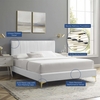 Peyton Performance Velvet Queen Platform Bed in White