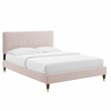 Phillipa Performance Velvet King Platform Bed in Pink