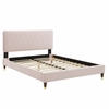 Phillipa Performance Velvet King Platform Bed in Pink