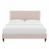 Phillipa Performance Velvet King Platform Bed in Pink