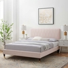 Phillipa Performance Velvet King Platform Bed in Pink