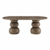 Pietra Indoor Outdoor Patio Oval Dining Table in Dark Emperador Marble