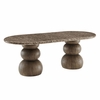Pietra Indoor Outdoor Patio Oval Dining Table in Dark Emperador Marble