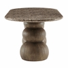 Pietra Indoor Outdoor Patio Oval Dining Table in Dark Emperador Marble
