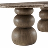 Pietra Indoor Outdoor Patio Oval Dining Table in Dark Emperador Marble