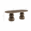 Pietra Indoor Outdoor Patio Oval Dining Table in Dark Emperador Marble