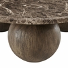 Pietra Indoor Outdoor Patio Round Coffee Table in Dark Emperador Marble