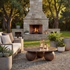 Pietra Indoor Outdoor Patio Round Coffee Table in Dark Emperador Marble