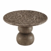 Pietra Indoor Outdoor Patio Round Dining Table in Dark Emperador Marble