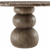 Pietra Indoor Outdoor Patio Round Dining Table in Dark Emperador Marble