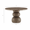 Pietra Indoor Outdoor Patio Round Dining Table in Dark Emperador Marble