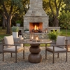 Pietra Indoor Outdoor Patio Round Dining Table in Dark Emperador Marble