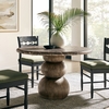 Pietra Indoor Outdoor Patio Round Dining Table in Dark Emperador Marble