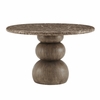 Pietra Indoor Outdoor Patio Round Dining Table in Dark Emperador Marble