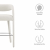 Pinnacle Boucle Upholstered Bar Stool Set of 2 in Ivory Silver