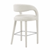 Pinnacle Boucle Upholstered Bar Stool Set of 2 in Ivory Silver