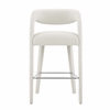 Pinnacle Boucle Upholstered Bar Stool Set of 2 in Ivory Silver