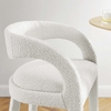 Pinnacle Boucle Upholstered Bar Stool Set of 2 in Ivory Silver
