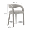 Pinnacle Boucle Upholstered Counter Stool Set of 2 in Taupe Silver