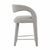 Pinnacle Boucle Upholstered Counter Stool Set of 2 in Taupe Silver