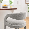 Pinnacle Boucle Upholstered Counter Stool Set of 2 in Taupe Silver