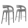 Pinnacle Performance Velvet Bar Stool Set of 2