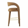 Pinnacle Performance Velvet Bar Stool Set of 2 in Brown Gold