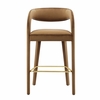Pinnacle Performance Velvet Bar Stool Set of 2 in Brown Gold
