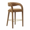 Pinnacle Performance Velvet Bar Stool Set of 2 in Brown Gold