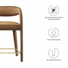 Pinnacle Performance Velvet Counter Stool Set of 2 in Brown Gold