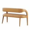 Pinnacle Vegan Leather Accent Bench in Tan