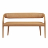 Pinnacle Vegan Leather Accent Bench in Tan