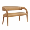 Pinnacle Vegan Leather Accent Bench in Tan