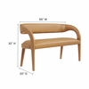 Pinnacle Vegan Leather Accent Bench in Tan