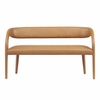 Pinnacle Vegan Leather Accent Bench in Tan