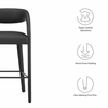 Pinnacle Vegan Leather Bar Stool Set of 2 in Black Black