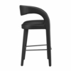 Pinnacle Vegan Leather Bar Stool Set of 2 in Black Black
