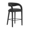 Pinnacle Vegan Leather Bar Stool Set of 2 in Black Black