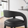 Pinnacle Vegan Leather Bar Stool Set of 2 in Black Black