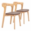 Pioro Dining Chair Set of 2 in Brown & Natural